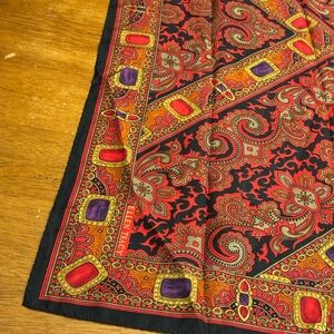 Colorful Vintage Baroque Paisley Scarf 34x34 square